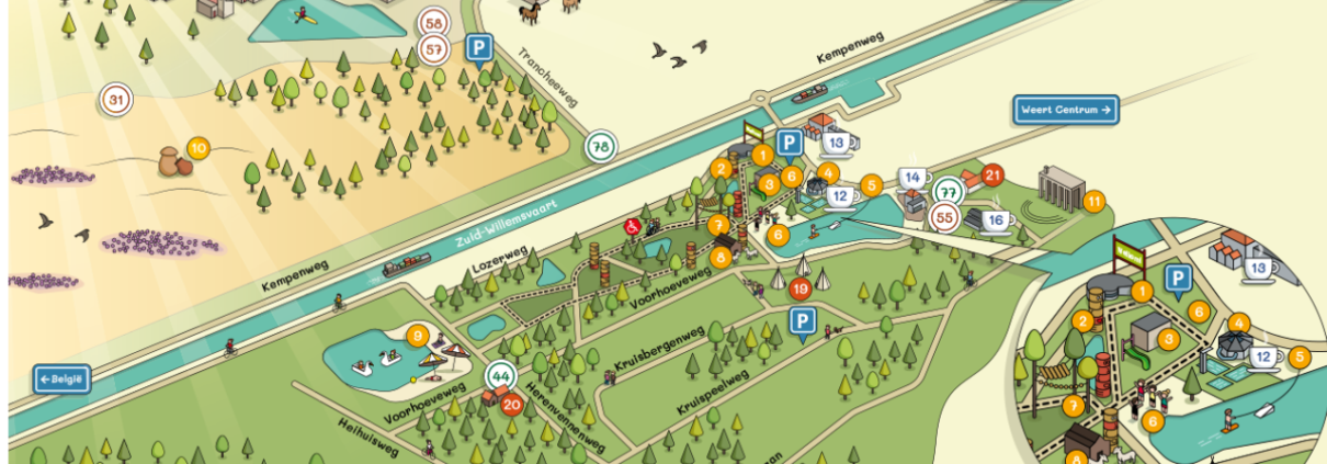 Interactieve Plattegrond website IJzeren Man_natuur en recreatiegebied De IJzeren Man Weert